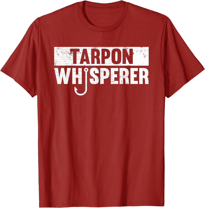 Teemind Tarpon Whisperer Fishing Gifts Tarpon Whisperer Funny Fishing Gift Idea T-Shirt - Cranberry Red