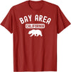 Cali Retro Tees Bay Area San Francisco Oakland Berkeley California 510 Bear T-Shirt - Cranberry Red