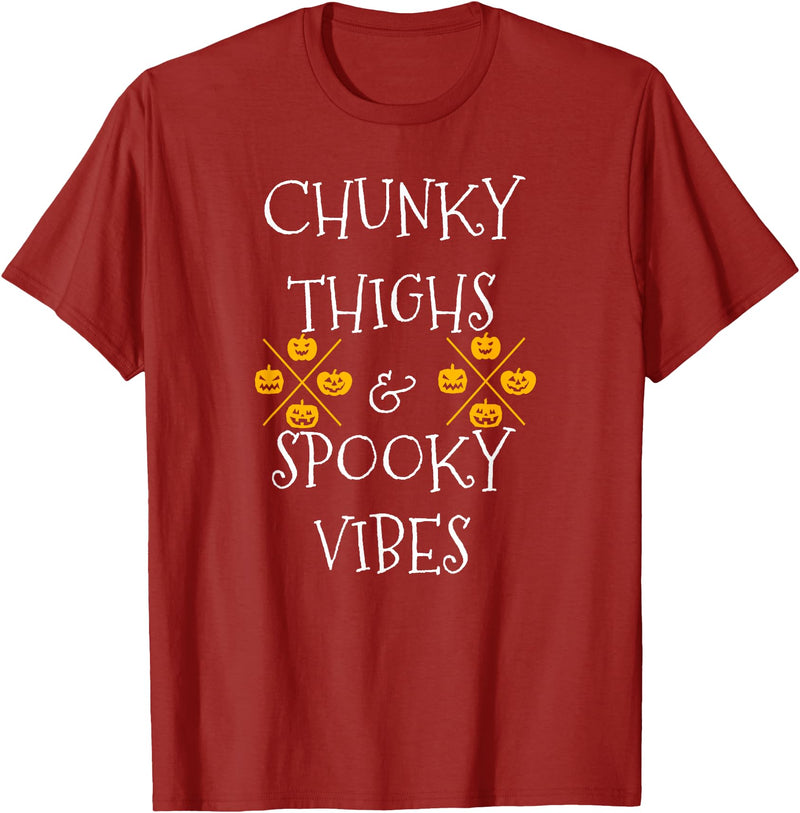 Chunky Thighs and Spooky Vibes Scary Halloween Costume Thick Thighs and Spooky Vibes T-Shirt - Cranberry Red
