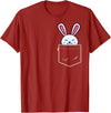 Bunny in Pocket Rabbit Lover Gifts for Women Men Kids T-Shirt in Cranberry Red