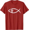 Christian Faith Shirts Jesus Fish Christian T-Shirt T-Shirt - Cranberry Red