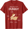 Rabbit Clothes Easter Outfit Hare Lover Gift Anatomy Bunny T-Shirt in Cranberry Red