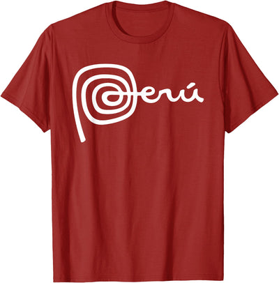Peruvian Tees Rojo-Blanco Peru Design Logo Peru Nasca Lines Men Women Kids T-Shirt
