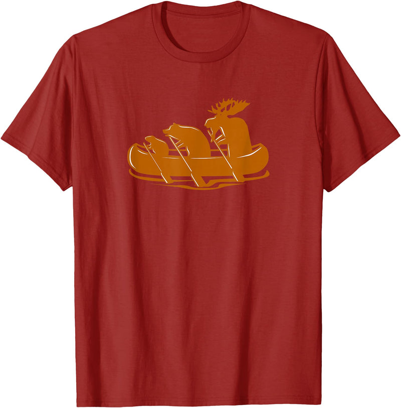 Canoe Gifts Men Women I Vicoli Merch Canoeing Beaver Bear Moose Canoe Team Funny T-Shirt - Cranberry Red