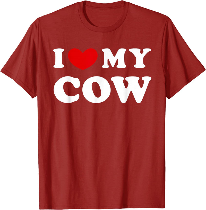 I Heart My Everything - Collection I Love My Cow, I Heart My Cow, I Love My Cow T-Shirt - Cranberry Red
