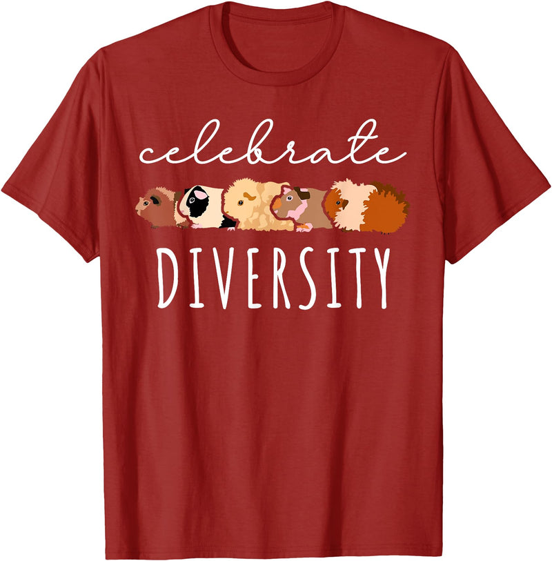 Celebrate Diversity Guinea Pig T-Shirt - Cranberry Red