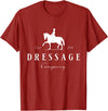 Dressur Pferd mit Dressurreiterin - Dressage T-Shirt - Women's, Girls' Dressage Horse T-Shirt - Black, Small - Short Sleeve, Classic Fit - Cranberry Red