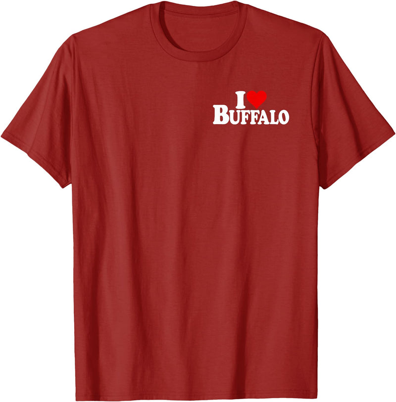 LOVE OF BUFFALO HEART CITY APPAREL I LOVE HEART BUFFALO NY T-Shirt - Cranberry Red