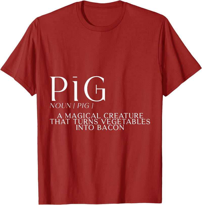 Bacon FH Pig, A Magical Creature That Turns Vegetables Into Bacon --- T-Shirt - Cranberry Red