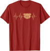 Cute Pulse Line Animal Lover Outfit Men Women Kids I Love My Pig Heart Valve Heartbeat Funny Barn Farmer Gift T-Shirt - Cranberry Red