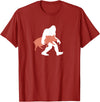 Triple G Mavs Bigfoot Carrying Pig Shirt, Funny Cute Sasquatch Gift T-Shirt - Cranberry Red
