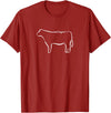 Red Angus cow decor Red Angus Cow Art Print T-Shirt - Cranberry Red