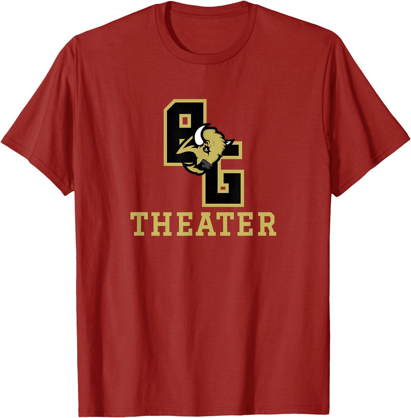 Buffalo Gap High School, Swoope, VA 24479 Buffalo Gap High School Bison Theater T-Shirt - Cranberry Red
