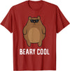 Funny Bear Animal Tees Beary Cool Animal Cute Bear T-Shirt - Cranberry Red