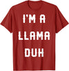 Halloween Costumes MV&SG Halloween Easy Llama Costume Shirts, I'm A Llama Duh T-Shirt - Cranberry Red