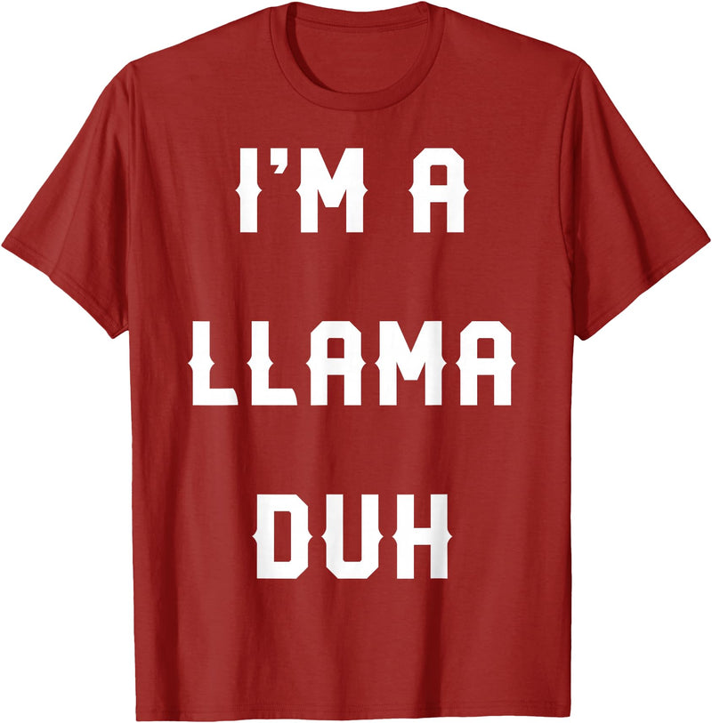 Halloween Costumes MV&SG Halloween Easy Llama Costume Shirts, I'm A Llama Duh T-Shirt - Cranberry Red