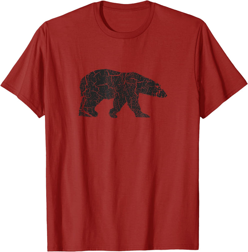 Vintage Polar Bear Merch and Gifts Polar Bear Distressed Print - Vintage Polar Bear T-Shirt - Cranberry Red