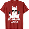 No Drama No Pob-Llama Alpaca Gifts No Drama Llama Alpaca with Sunglasses Llama Alpaca T-Shirt - Cranberry Red