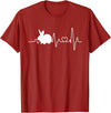 Bunny Heartbeat Pulse Rabbit T-Shirt in Cranberry Red