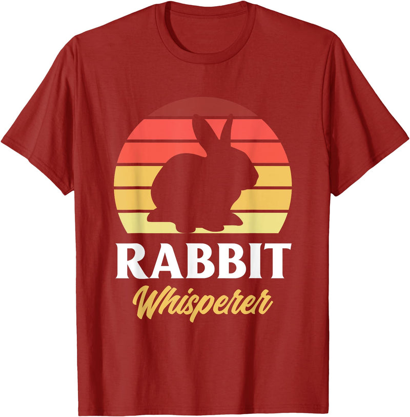 Rabbit Whisperer Funny Bunny Lover Bunny Pet Owner T-Shirt in Cranberry Red