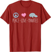 Sea Cows Tees Cute Manatee TShirt, Peace Love Manatees Chubby Sea Cow T-Shirt - Cranberry Red