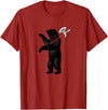 RealCoolShirts AWESOME AXE BEAR - Yaroslavl Russia Flag Halberd Bear Shirt T-Shirt - Cranberry Red