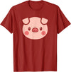 SHIRTSIDE PIG Pig Face Shirt Gift For Pig Lover T-Shirt - Cranberry Red