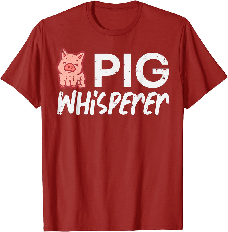 Pig Lover Shirts For Men Women Kids Pig Whisperer Funny Hog Farmer Swine Farm Men Women Kids T-Shirt - Cranberry Red