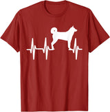 Dog Silhouette Heartbeat Line T-Shirt