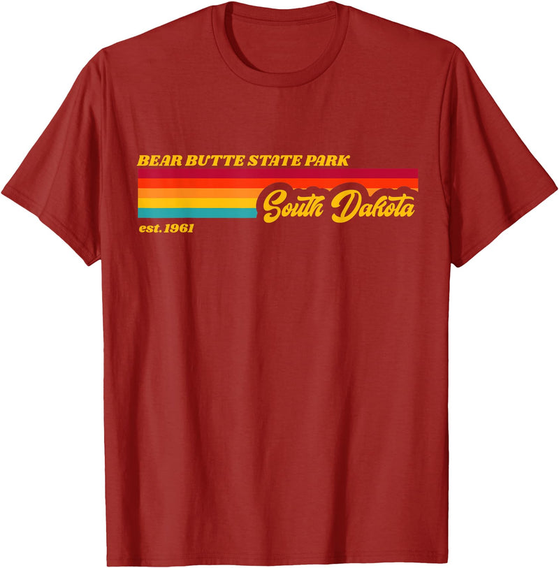 State Parks Souvenirs & Gifts South Dakota South Dakota BEAR BUTTE State Park T-Shirt - Cranberry Red