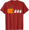 Funny Halloween Tees for Men Women Kids. Funny Gamer Pumpkin Eating Boo Halloween Men Kids Boys T-Shirt - Cranberry Red