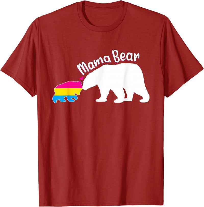 Mama LGBT . Mama Bear LGBT Pansexual Pride T-Shirt - Cranberry Red