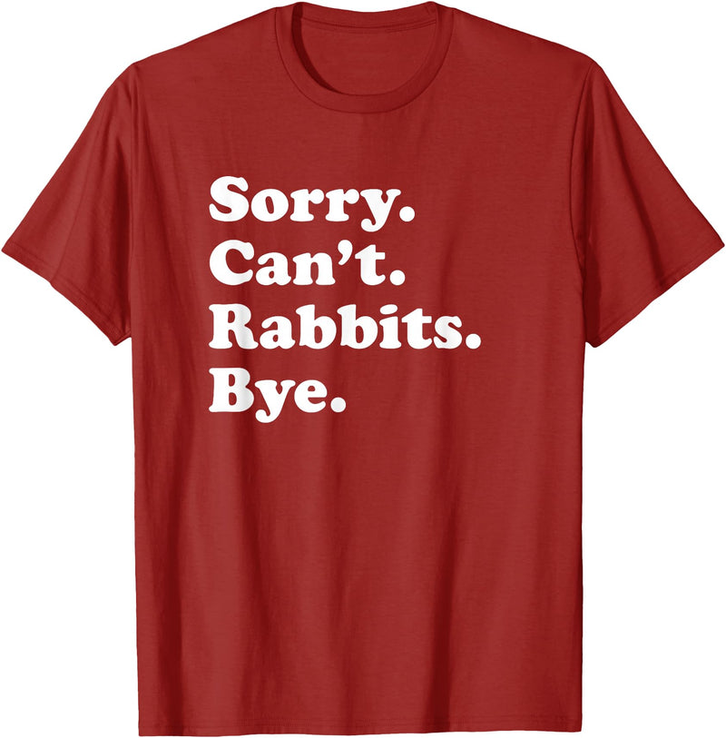 Funny Rabbit Gift for Men Women Boys or Girls T-Shirt in Cranberry Red