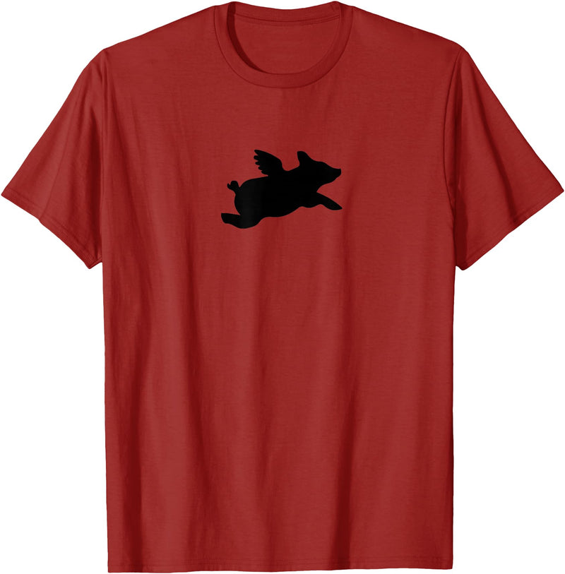 Pigs Flying Pig T-Shirt - Cranberry Red