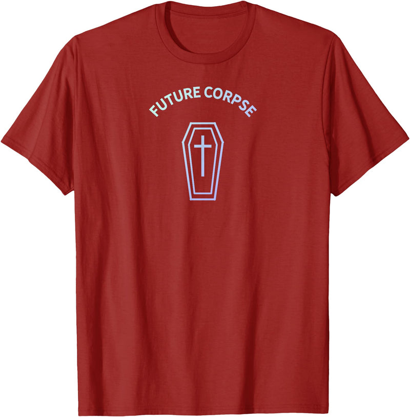 Pastel Goth Apparel Future Corpse Coffin Pastel Goth Grunge Halloween Aesthetic T-Shirt - Cranberry Red