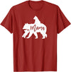 Artsy Mommy Bear Silhouette Nature Family Gifts Mama Bear 2 Baby Bear Cubs Playing Riding on Back T-Shirt - Cranberry Red