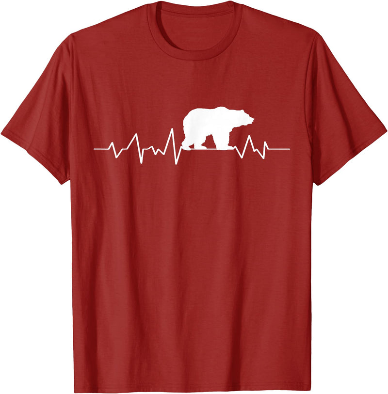 bear heartbeat t shirt Bear Heartbeat T-Shirt T-Shirt - Cranberry Red