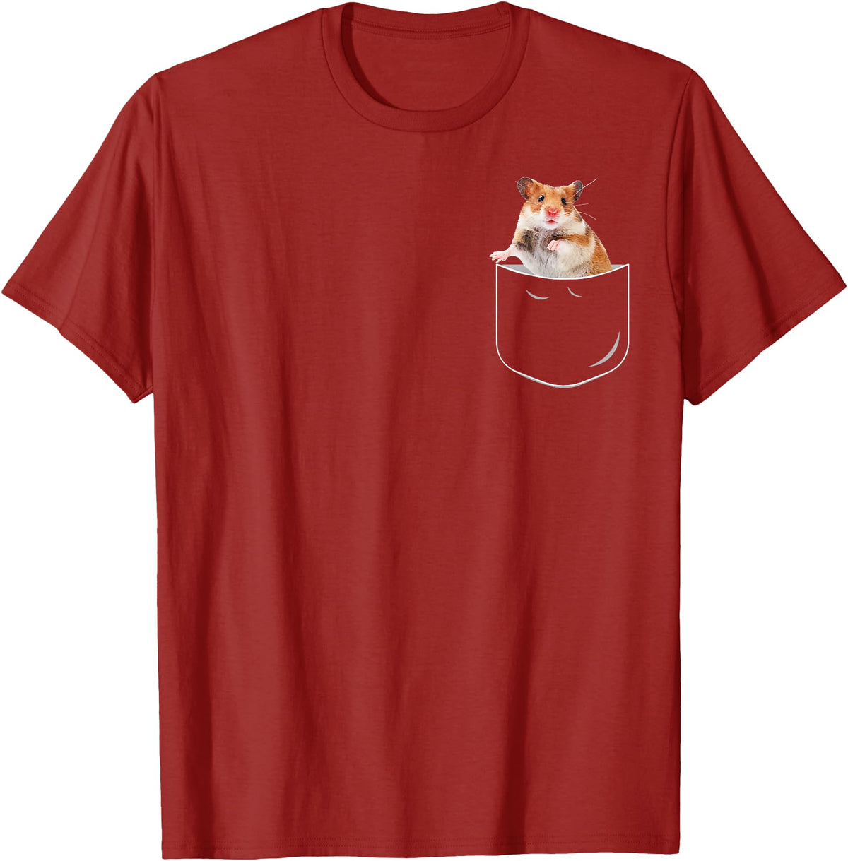 Pocket Hamster Shirt, Funny Hamster in Pocket Gift Tshirt T-Shirt - Cranberry Red