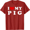 I Heart My Everything - Collection I Love My Pig T-Shirt - Cranberry Red
