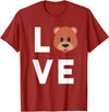 Teddy Bear Apparel Co. I Love Bears Cute Baby Bear Face Lover Kids T-Shirt - Cranberry Red