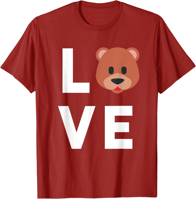 Teddy Bear Apparel Co. I Love Bears Cute Baby Bear Face Lover Kids T-Shirt - Cranberry Red