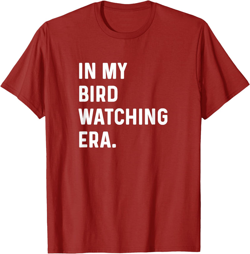 Bird Watching for Men Women Boys Girls by Jess in My Bird Watching Era - Birds Telescope Photography T-Shirt - Cranberry Red