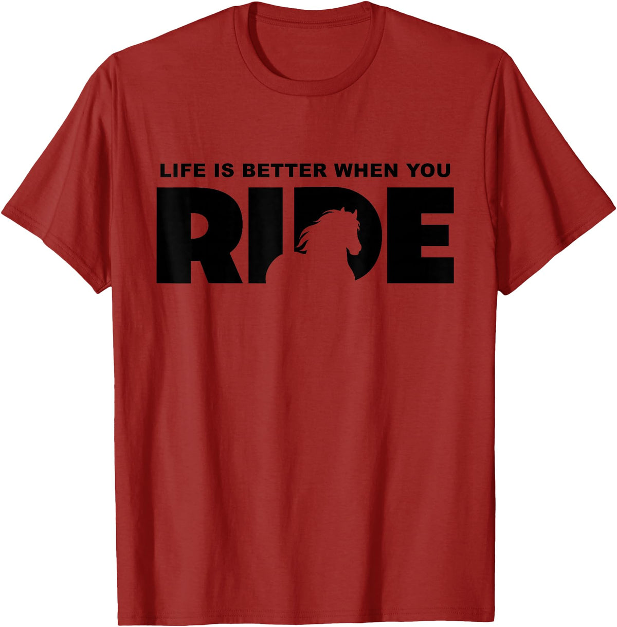 BASBO Horse Riding T-Shirt - Cranberry Red