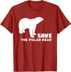 Polar Bear T Shirts Save The Polar Bear T Shirt T-Shirt - Cranberry Red