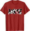 funny saying Gifts for Family Members and more Auntie Cow Print Cow Pattern T-Shirt, Black - Cranberry Red
