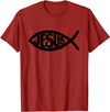 True Believing Christian Tees Jesus Fish T-Shirt - Cranberry Red