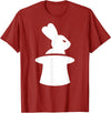 Wizard with Hat and Rabbit T-Shirt in Cranberry Red