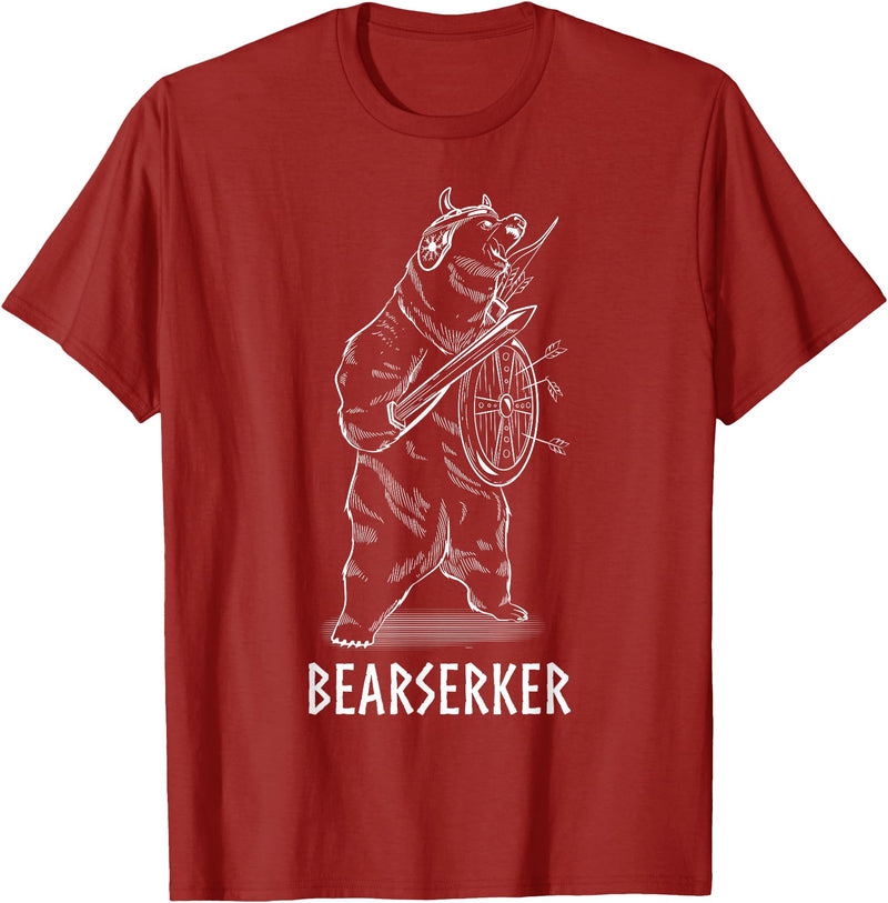 Viking Bear Warrior Lover Shirts Viking Bear Warrior Polar Brown Bear Berserkers T-Shirt T-Shirt - Cranberry Red