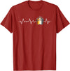 Bear Community Bear Brotherhood Gay Men Gifts Gay Bear Pride Heartbeat Paw Minimal Bear Flag T-Shirt - Cranberry Red