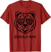 Mama Bear Grizzly Mom T-Shirt - Cranberry Red